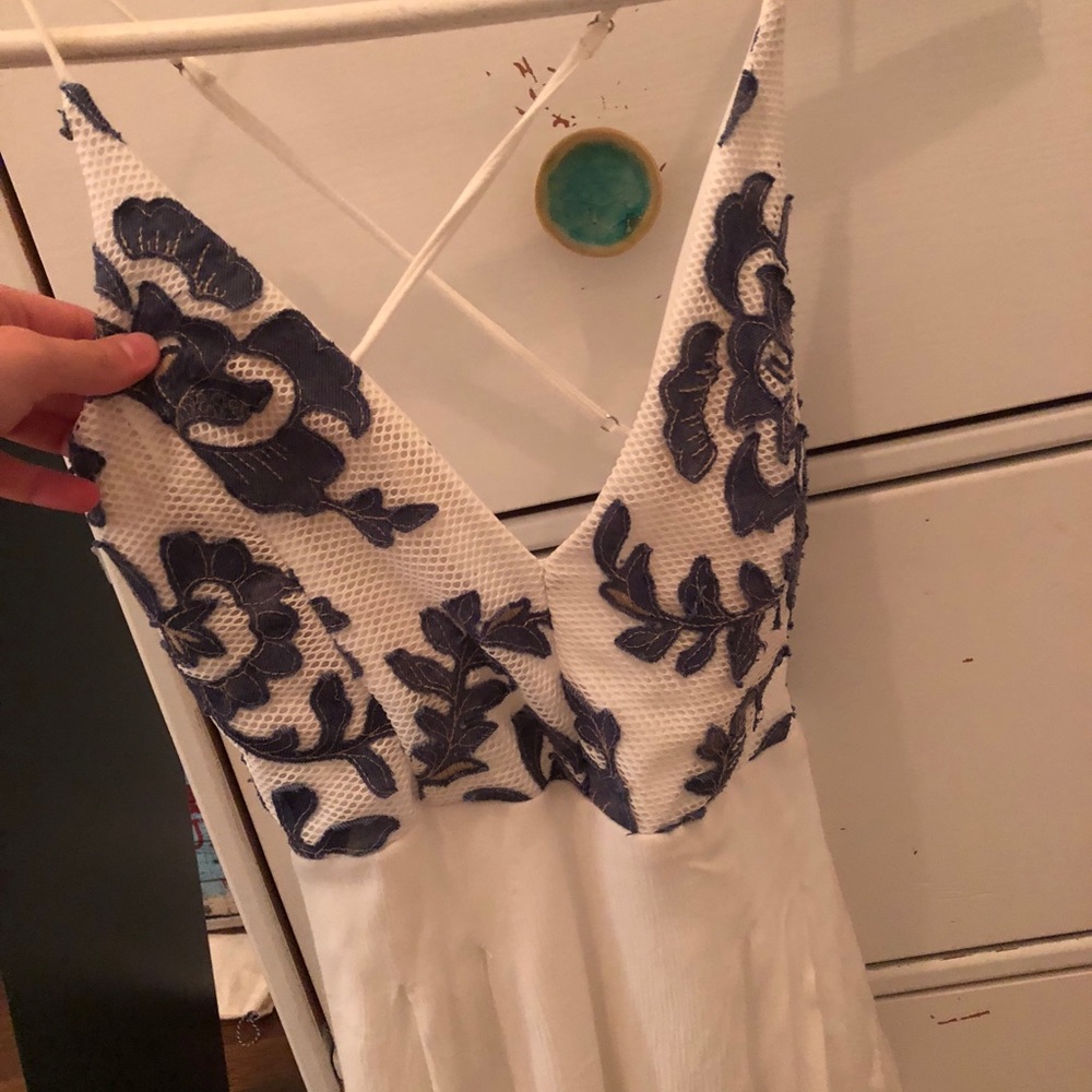 White/Blue Romper - Picture 3 of 4